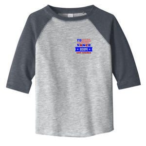 Trump Vance 2024 Front Pocket Print And Back Toddler Fine Jersey T-Shirt