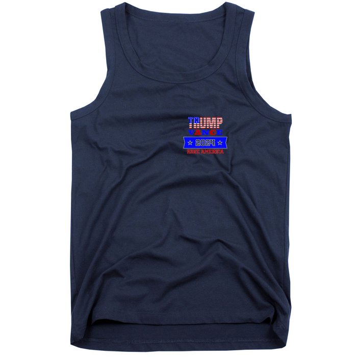 Trump Vance 2024 Front Pocket Print And Back Tank Top