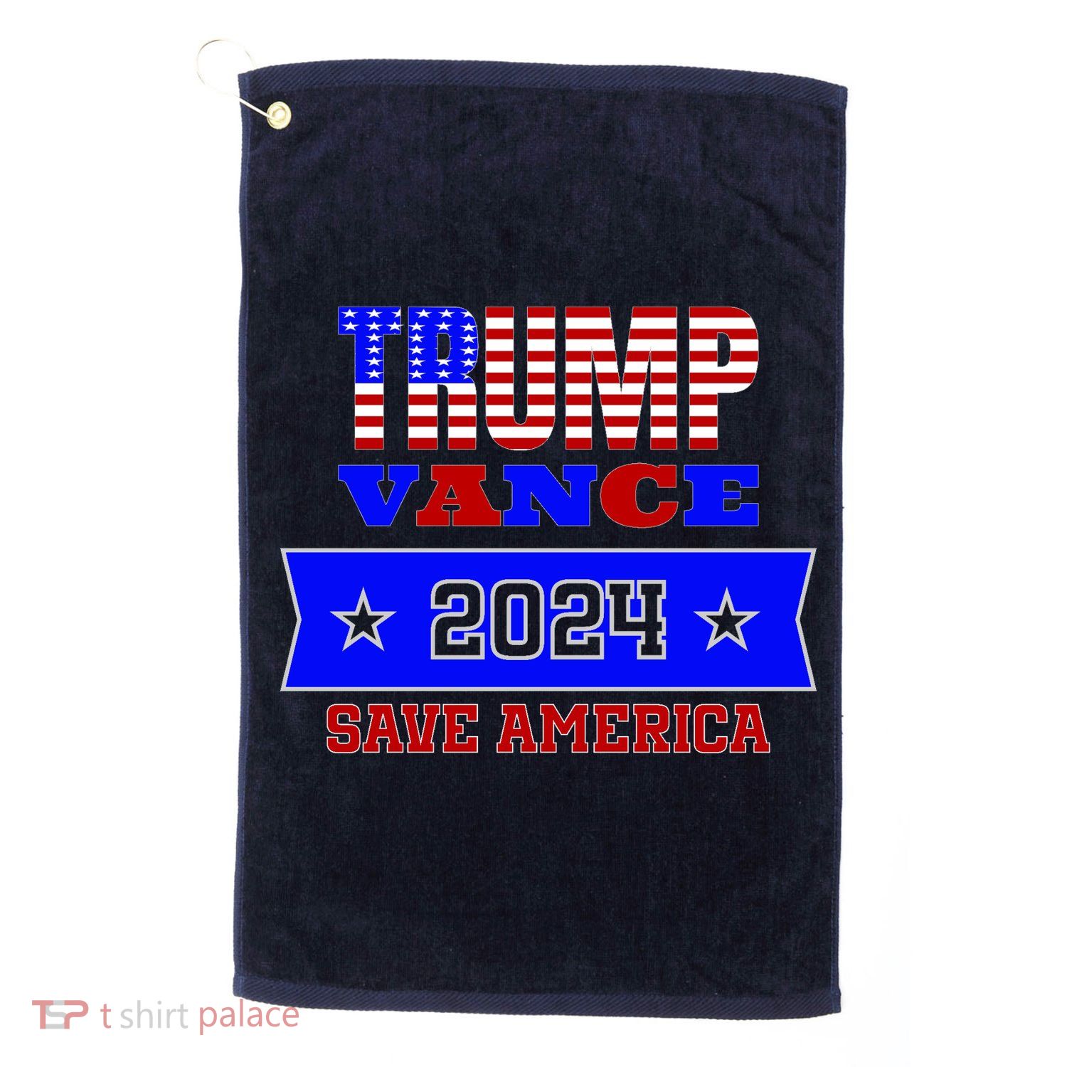 Trump Vance 2024 Front Pocket Print And Back Golf Towel