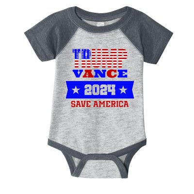 Trump Vance 2024 Front Pocket Print And Back Infant Baby Jersey Bodysuit
