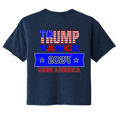 Trump Vance 2024 Front Pocket Print And Back Women's Crop Top Tee