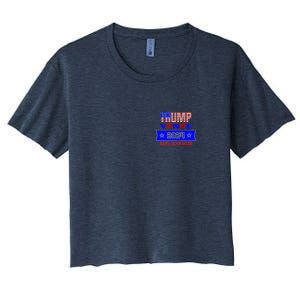 Trump Vance 2024 Front Pocket Print And Back Women's Crop Top Tee