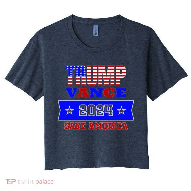 Trump Vance 2024 Front Pocket Print And Back Crop Top