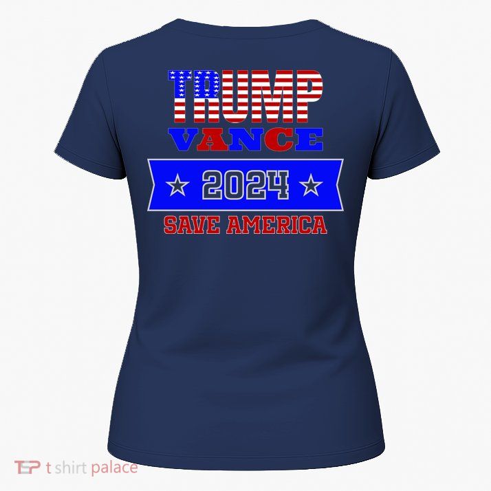 Trump Vance 2024 Front Pocket Print And Back Womens T-Shirt