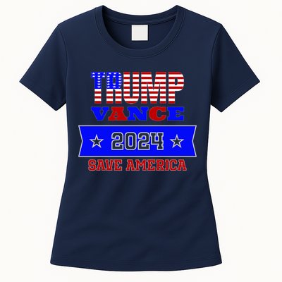 Trump Vance 2024 Front Pocket Print And Back Womens T-Shirt