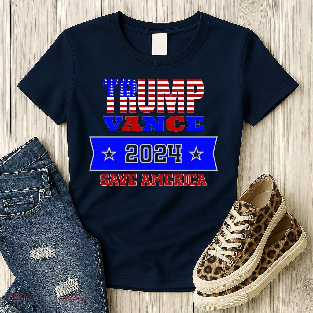 Trump Vance 2024 Front Pocket Print And Back Womens T-Shirt