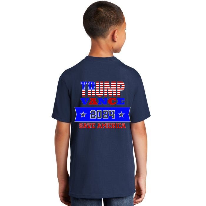 Trump Vance 2024 Front Pocket Print And Back Kids T-Shirt