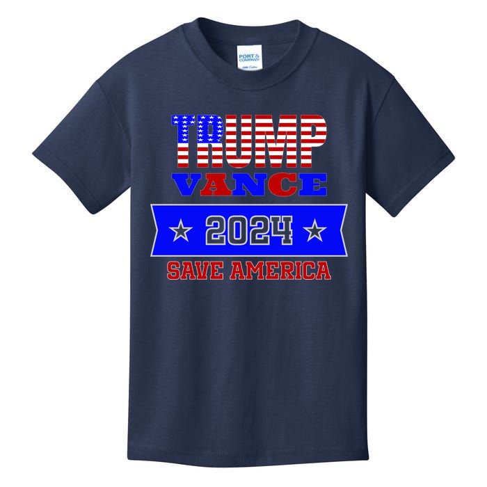 Trump Vance 2024 Front Pocket Print And Back Kids T-Shirt