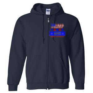 Trump Vance 2024 Front Pocket Print And Back Full Zip Hoodie