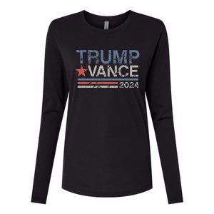 Trump Vance 2024 Retro Stripe Trump Jd Vance Womens Cotton Relaxed Long Sleeve T-Shirt