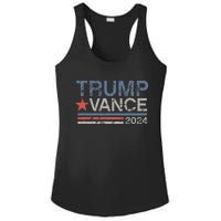 Trump Vance 2024 Retro Stripe Trump Jd Vance Ladies PosiCharge Competitor Racerback Tank