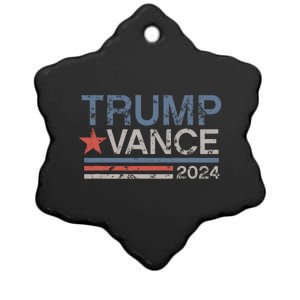 Trump Vance 2024 Retro Stripe Trump Jd Vance Ceramic Star Ornament