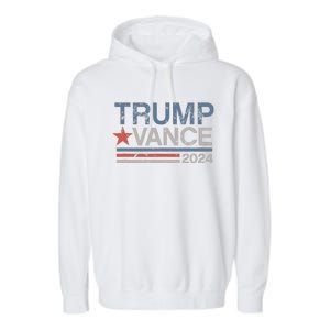 Trump Vance 2024 Retro Stripe Trump Jd Vance Garment-Dyed Fleece Hoodie