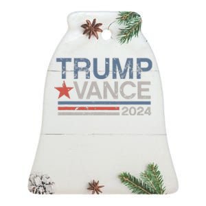 Trump Vance 2024 Retro Stripe Trump Jd Vance Ceramic Bell Ornament