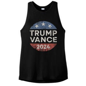 Trump Vance 2024 Vice President Vp Election Retro Button Ladies PosiCharge Tri-Blend Wicking Tank