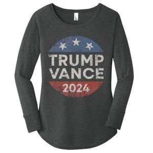 Trump Vance 2024 Vice President Vp Election Retro Button Women's Perfect Tri Tunic Long Sleeve Shirt