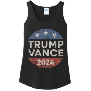 Trump Vance 2024 Vice President Vp Election Retro Button Ladies Essential Tank