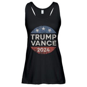 Trump Vance 2024 Vice President Vp Election Retro Button Ladies Essential Flowy Tank