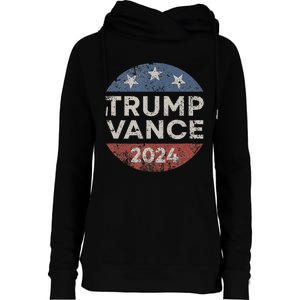 Trump Vance 2024 Vice President Vp Election Retro Button Womens Funnel Neck Pullover Hood