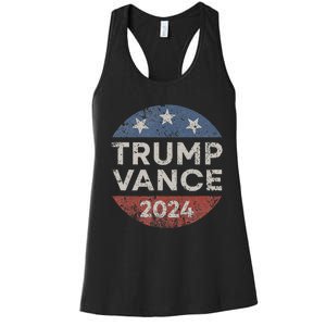 Trump Vance 2024 Vice President Vp Election Retro Button Women's Racerback Tank