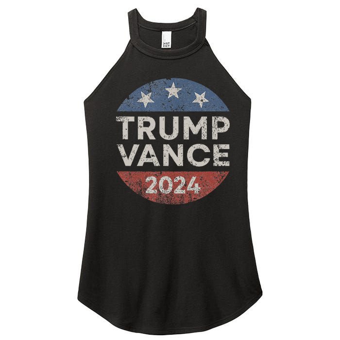 Trump Vance 2024 Vice President Vp Election Retro Button Women's Perfect Tri Rocker Tank