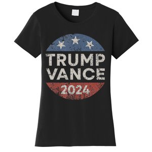 Trump Vance 2024 Vice President Vp Election Retro Button Women's T-Shirt