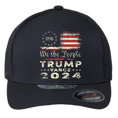 Trump Vance 2024 President Trump Supporter Re Election Flexfit Unipanel Trucker Cap