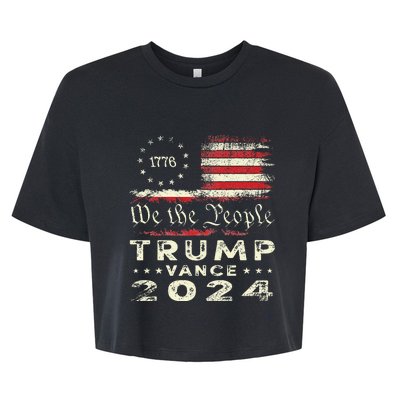 Trump Vance 2024 President Trump Supporter Re Election Bella+Canvas Jersey Crop Tee