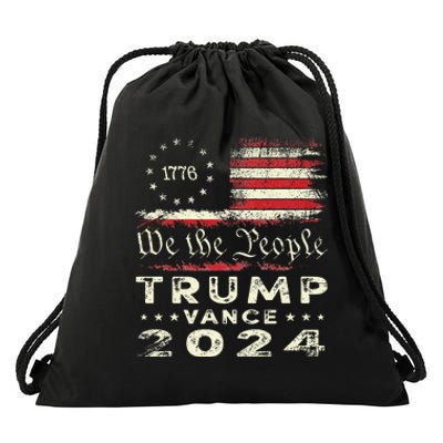 Trump Vance 2024 President Trump Supporter Re Election Drawstring Bag