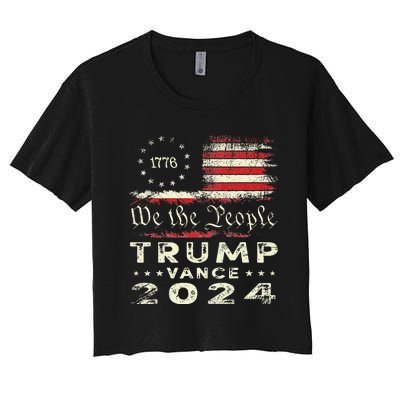 Trump Vance 2024 President Trump Supporter Re Election Women's Crop Top Tee