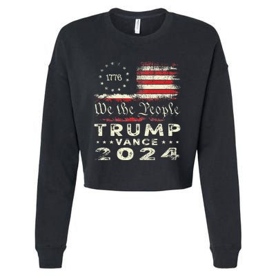 Trump Vance 2024 President Trump Supporter Re Election Cropped Pullover Crew