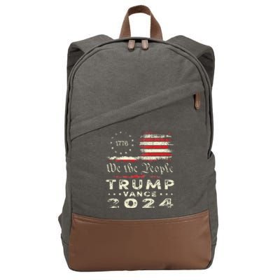 Trump Vance 2024 President Trump Supporter Re Election Cotton Canvas Backpack