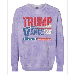 Trump Vance 2024 Donald Trump 24 Vance For President 2024 Colorblast Crewneck Sweatshirt