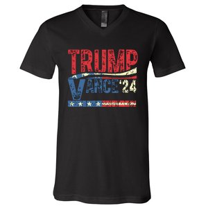 Trump Vance 2024 Donald Trump 24 Vance For President 2024 V-Neck T-Shirt