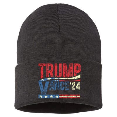 Trump Vance 2024 Donald Trump 24 Vance For President 2024 Sustainable Knit Beanie