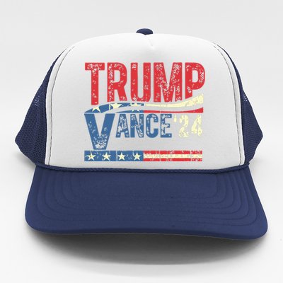 Trump Vance 2024 Donald Trump 24 Vance For President 2024 Trucker Hat