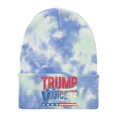 Trump Vance 2024 Donald Trump 24 Vance For President 2024 Tie Dye 12in Knit Beanie