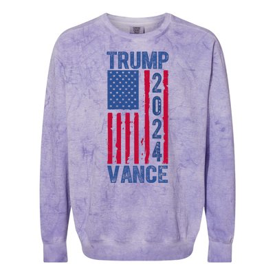 Trump Vance 2024 Us Flag Election Colorblast Crewneck Sweatshirt