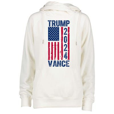 Trump Vance 2024 Us Flag Election Womens Funnel Neck Pullover Hood