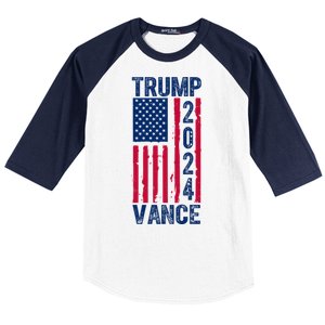 Trump Vance 2024 Us Flag Election Baseball Sleeve Shirt