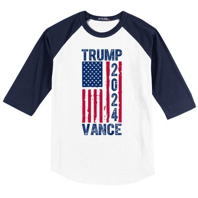 Trump Vance 2024 Us Flag Election Baseball Sleeve Shirt