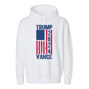 Trump Vance 2024 Us Flag Election Garment-Dyed Fleece Hoodie