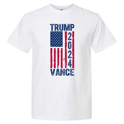 Trump Vance 2024 Us Flag Election Garment-Dyed Heavyweight T-Shirt