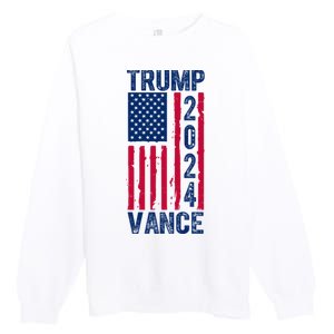 Trump Vance 2024 Us Flag Election Premium Crewneck Sweatshirt