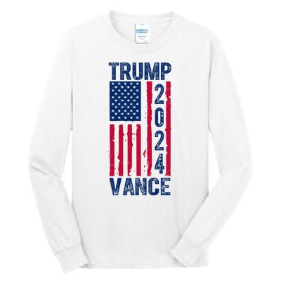 Trump Vance 2024 Us Flag Election Tall Long Sleeve T-Shirt