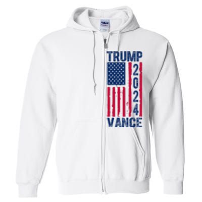 Trump Vance 2024 Us Flag Election Full Zip Hoodie