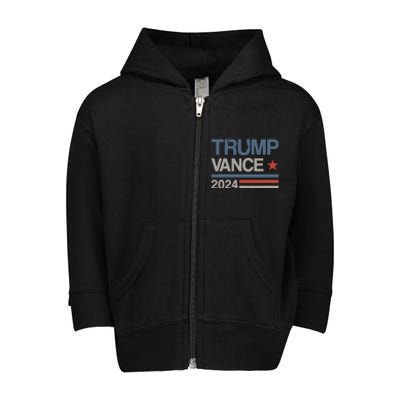 Trump Vance 2024 President Trump Supporter Reelection Toddler Zip Fleece Hoodie