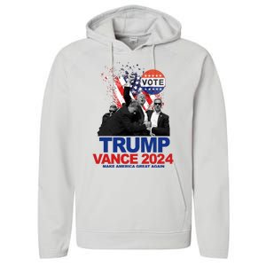 Trump Vance 2024 Make America Great Again Fight Election Performance Fleece Hoodie