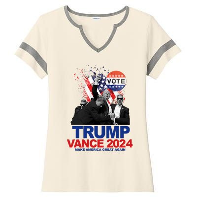 Trump Vance 2024 Make America Great Again Fight Election Ladies Halftime Notch Neck Tee