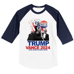 Trump Vance 2024 Make America Great Again Fight Election Baseball Sleeve Shirt